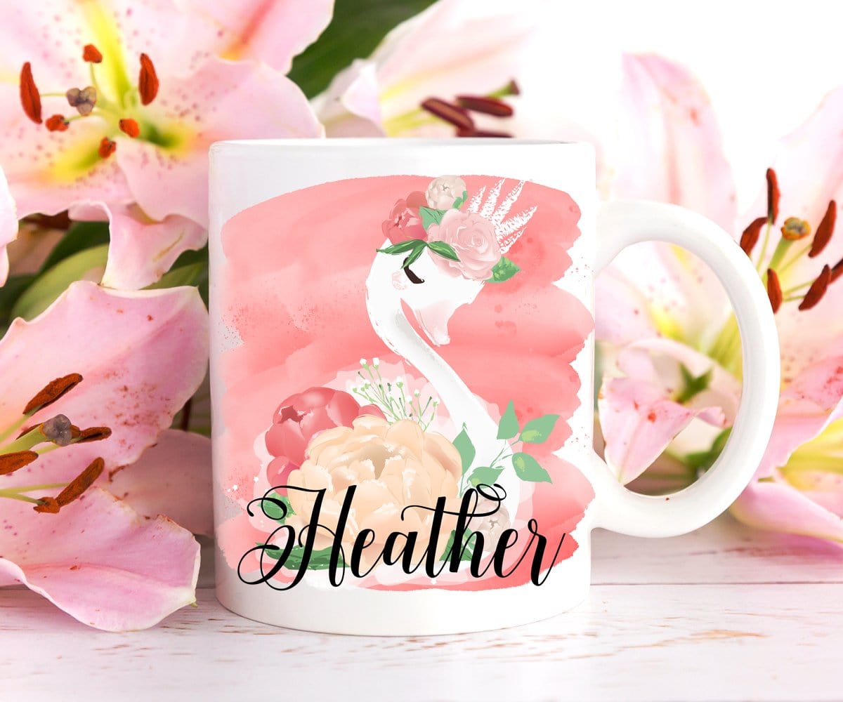 Personalized Name Swan Coffee Mug