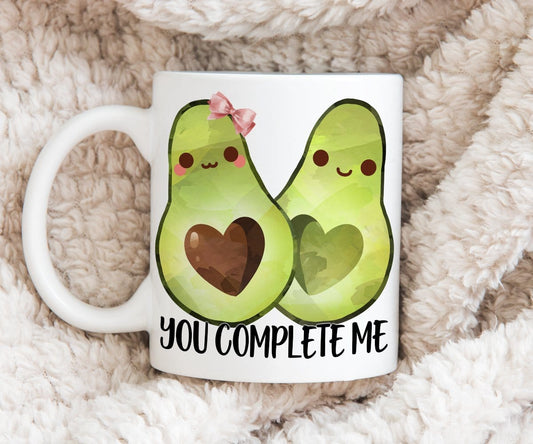 Avocado Mug You Complete Me Coffee Cup Anniversary Gift