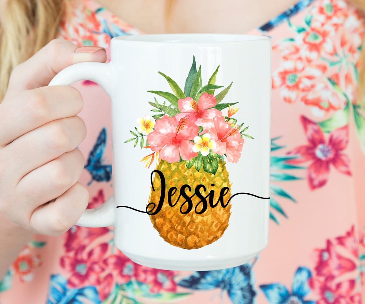 Pineapple Custom Mug Destination Wedding Bridesmaid Gift