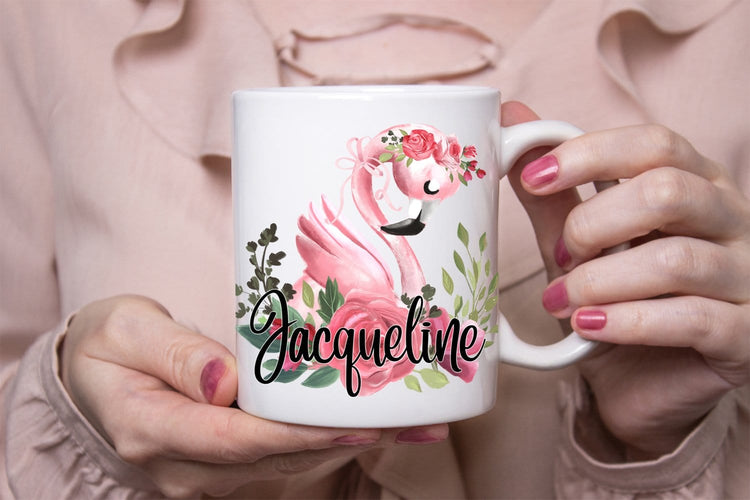 Personalized Name Flamingo Mug