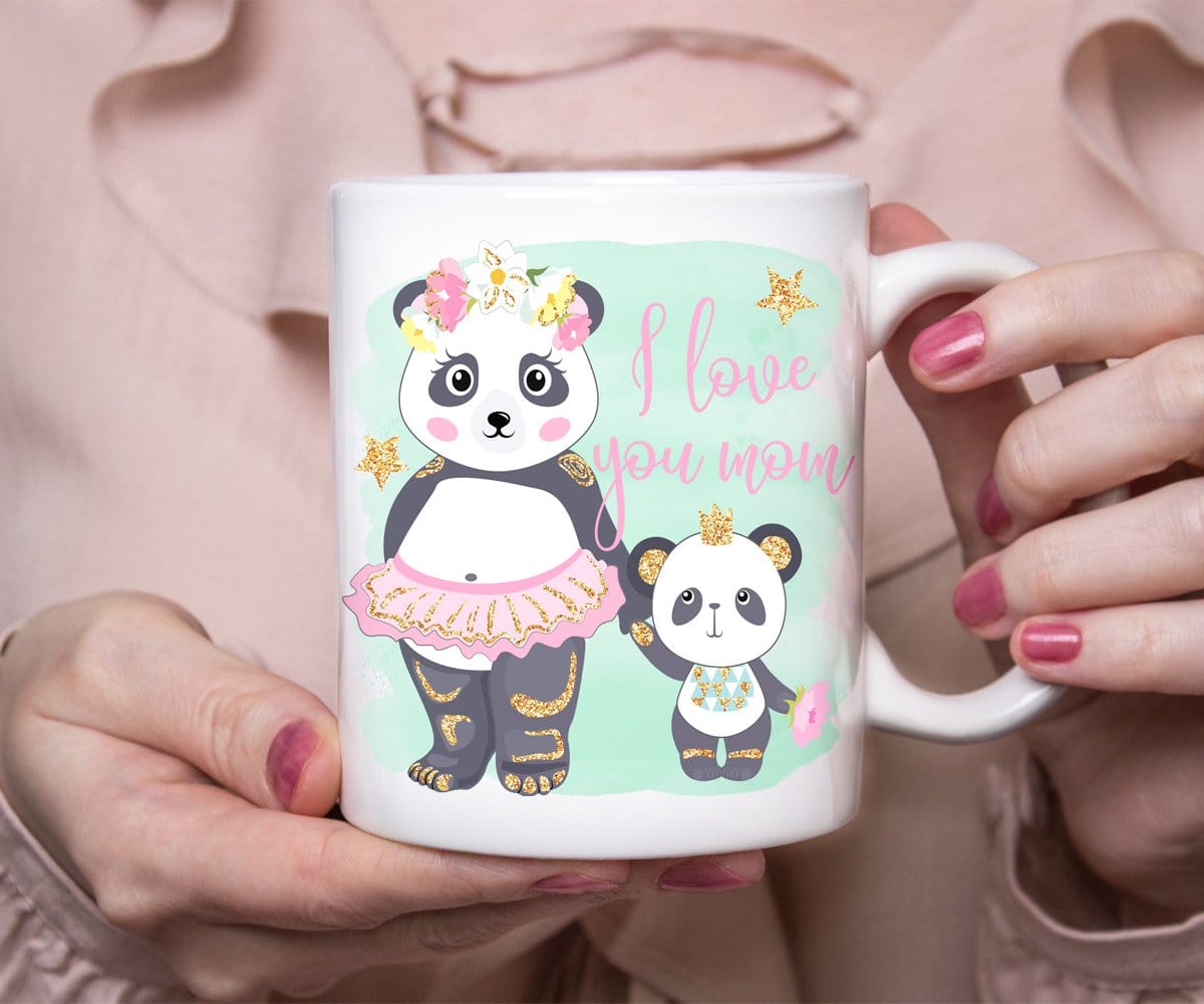 Mother's Day Gift, I Love You Mom Panda Mug