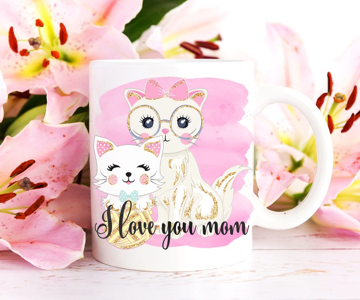Cat Mom Mug, I Love You Mom Mother's Day Gift