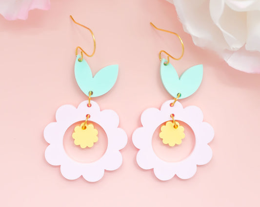 Pastel Flower Acrylic Earrings