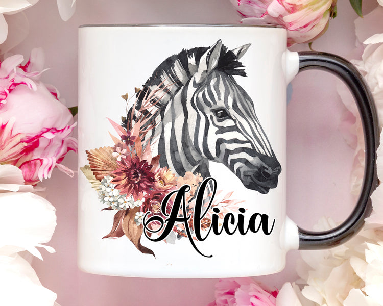 Personalized Name Zebra Coffee Mug