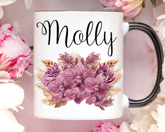 Custom Name Orchid Coffee Mug