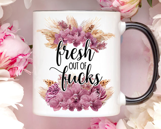 Fresh out of Fucks Floral Coffee Mug