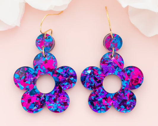 Bold Daisy Retro Flower Acrylic Earrings