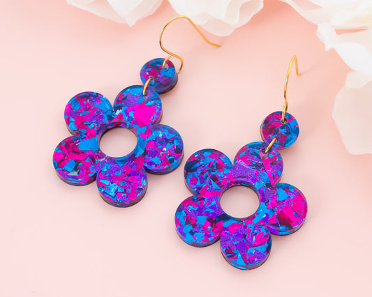 Bold Daisy Retro Flower Acrylic Earrings