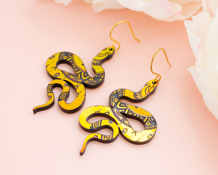 Holographic Snake Acrylic Earrings