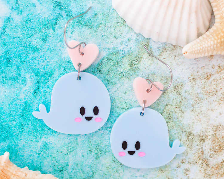 Cute Whale Acrylic Earrings