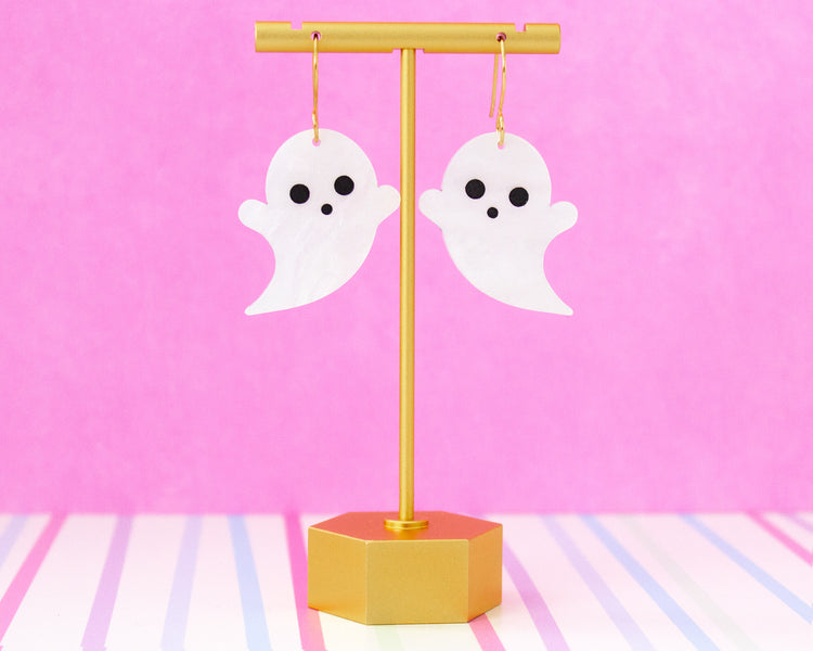 Cute Boo Ghost Acrylic Halloween Earrings