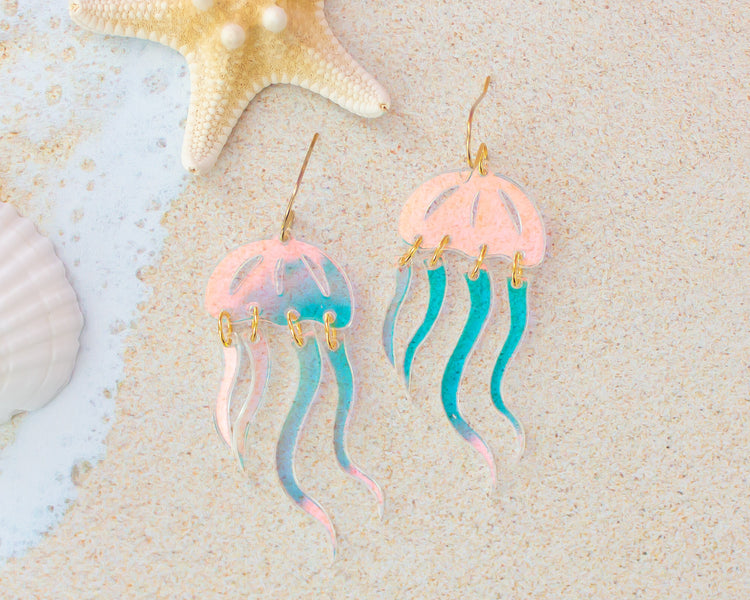 Jellyfish Holographic Acrylic Earrings