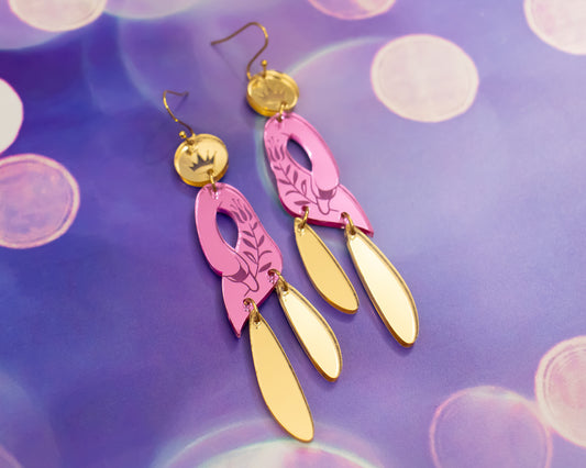 Pink Swan Earrings