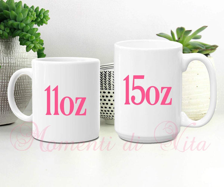 Personalized Pink Peonies Floral Mug