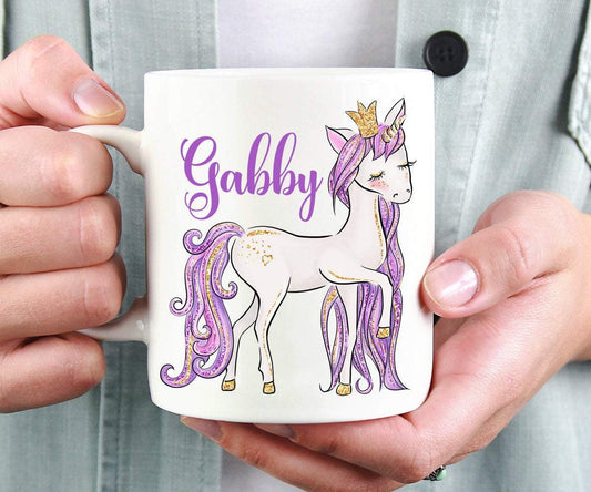 Personalized Purple Unicorn Coffee Mug