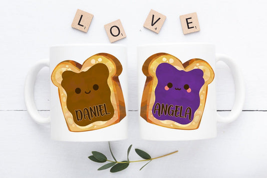 Peanut Butter And Jelly Couple Mug Set Personalized Gift
