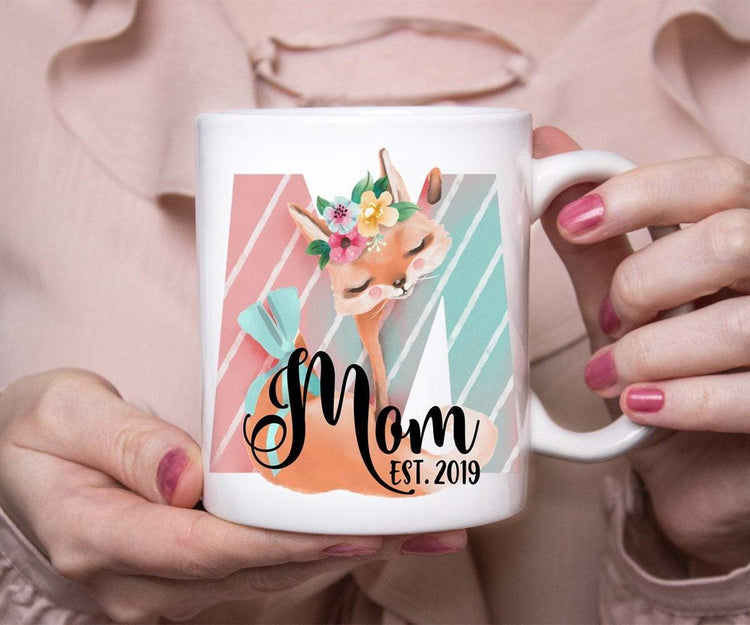 Mom To Be Gift, Personalized Mom Mug, New Mom Pregnancy Announcement, Fox Cup