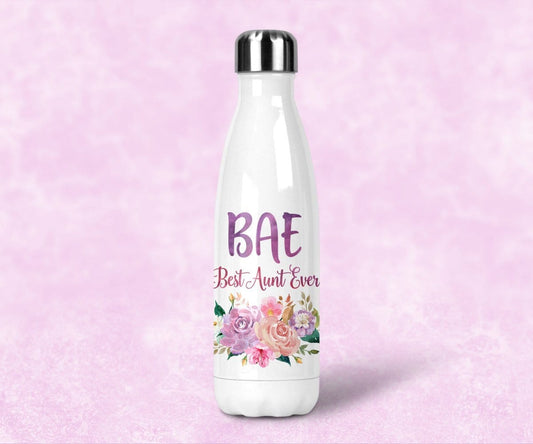 BAE Best Aunt Ever Water Bottle, Pregnancy Announcement Gift