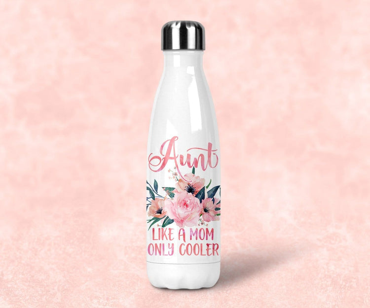 Aunt Like A Mom Only Cooler Water Bottle, New Aunt Gift