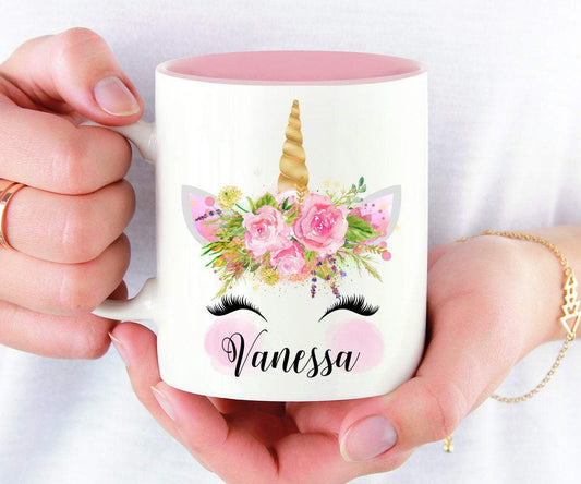 Personalized Pink Unicorn Mug