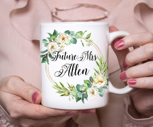 Personalized Future Mrs Floral Mug