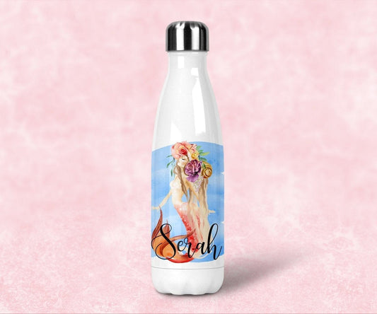 Mermaid Gifts Water Bottle With Personalized Name