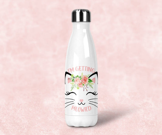 I'm Getting Meowied Steel Water Bottle, Bridal Shower Gift