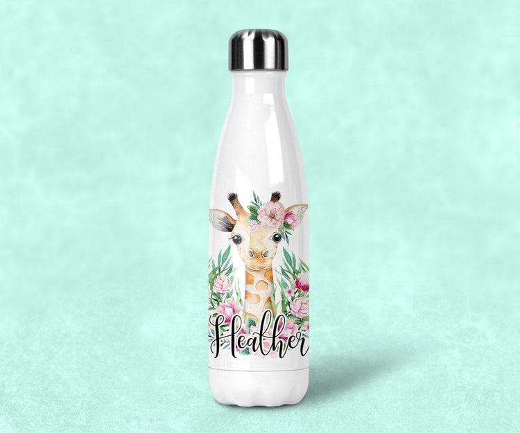 Personalized Name Giraffe Gifts Stainless Water Bottle With Lid