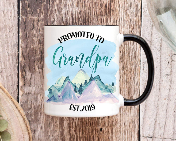 Promoted To Grandpa Personalized Coffee Mug Pregnancy Announcement