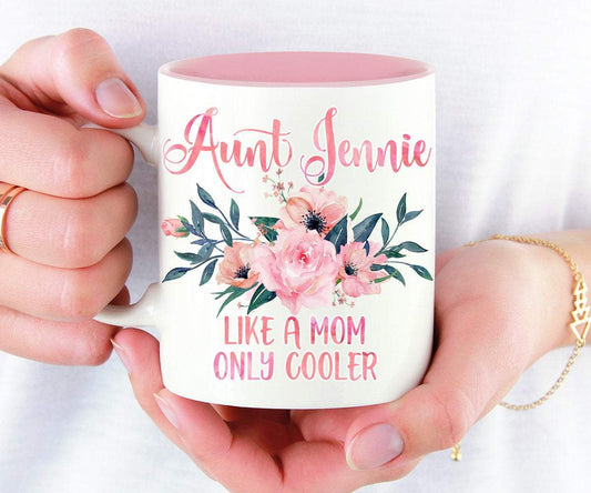 Aunt Like Mom Only Cooler Mug Personalized Aunt Gift