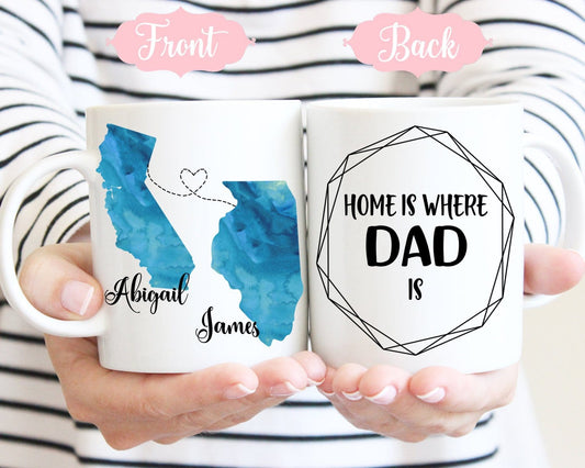 Home Is Where Dad Is Mug Long Distance Father's Day Gift