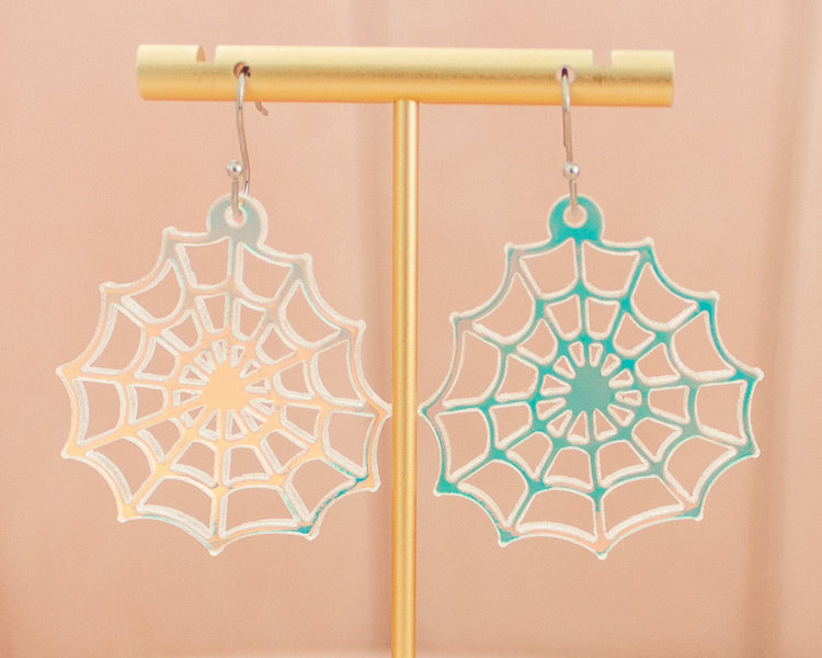 Spider Web Holographic Earrings