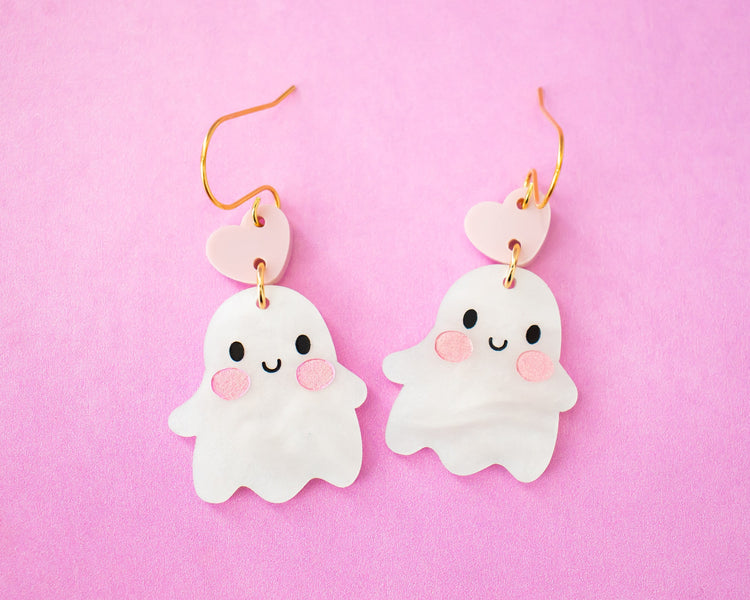 Cute Ghost Heart Earrings