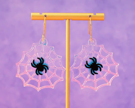 Spider Web With Spider Earings