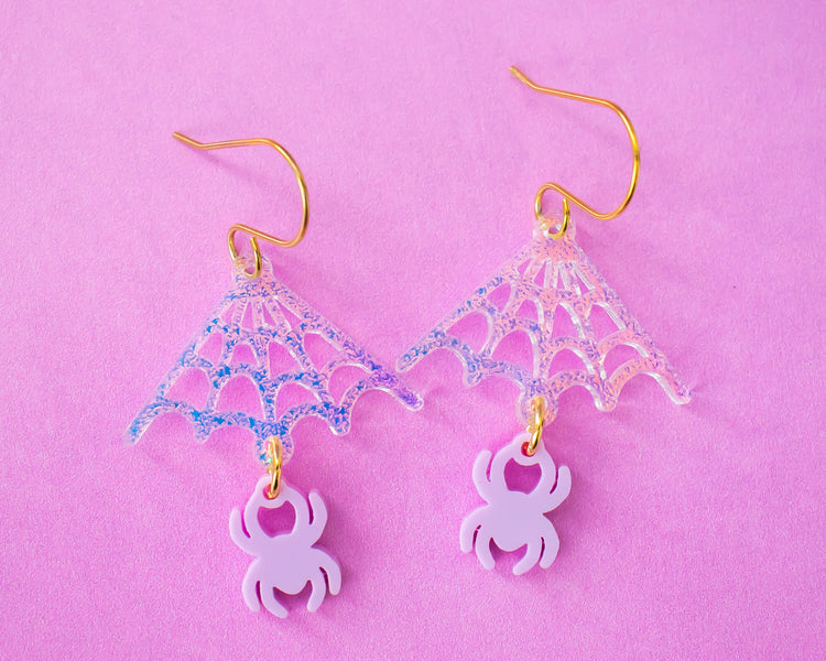 Spider Web Drop Earrings