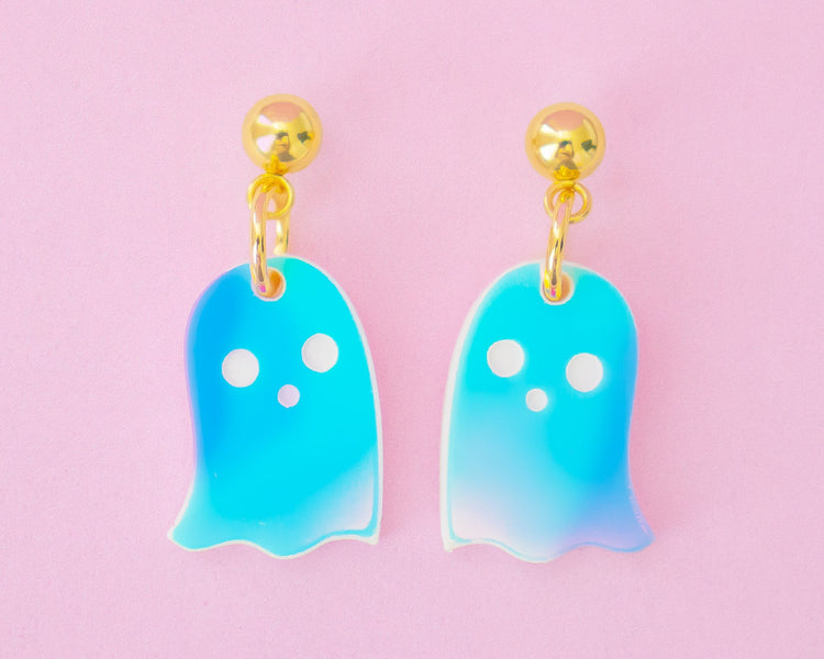 Mini Ghost Earrings Holographic