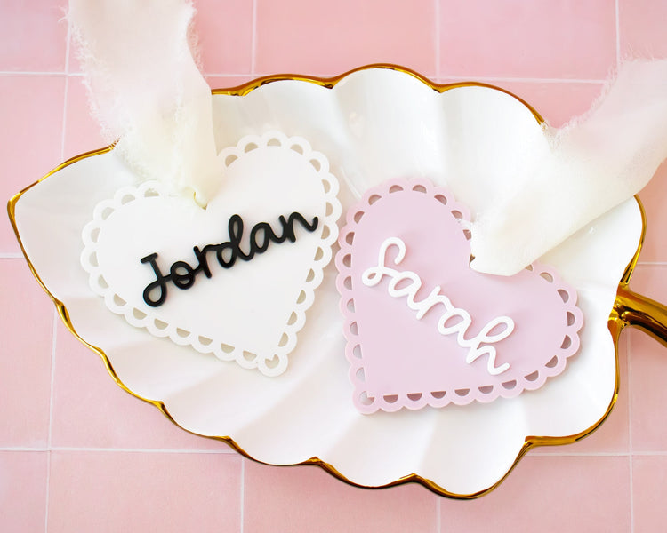 Scalloped Heart Name Tag